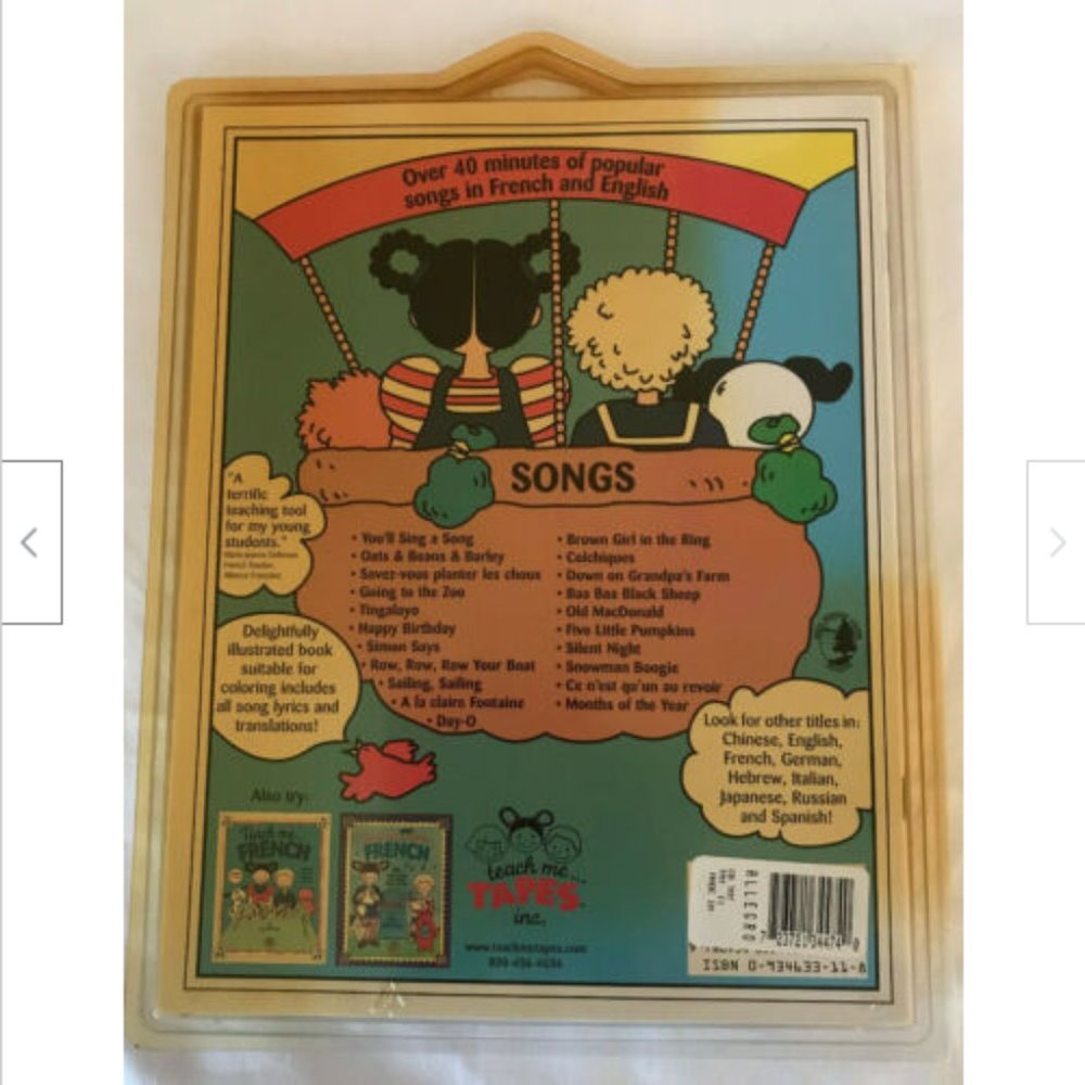 Teach Me More French Language Book & Cassette Tape Kids English+French Songs